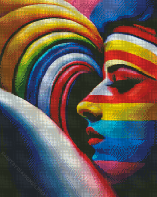 Rainbow Girl Face Diamond Painting