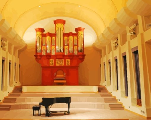 Red Pipe Organ Diamond Painting