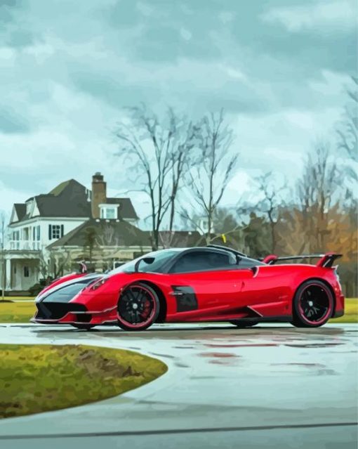 Red Pagani Huayra Diamond Painting