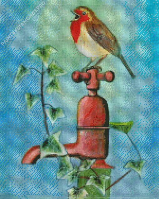 Robin On Tap Diamond Painting