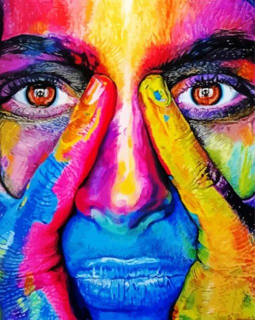 Sad Colorful Face Diamond Painting