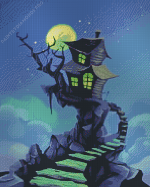 Scary Haunted House Diamond Painting