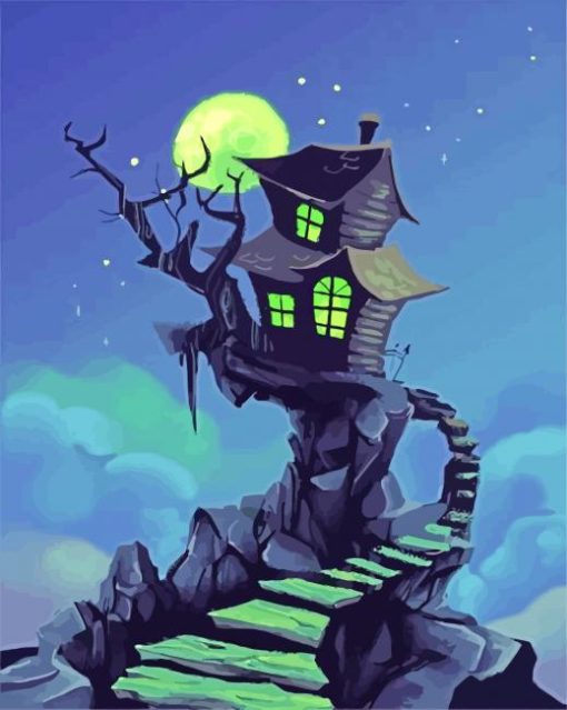 Scary Haunted House Diamond Painting