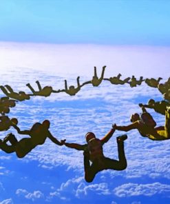 Skydiving Teamwork Diamond Painting