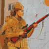 Sniper Soldier Woman Diamond Painting