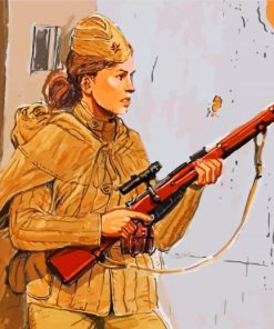 Sniper Soldier Woman Diamond Painting