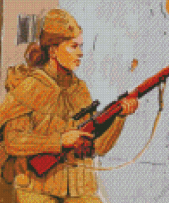 Sniper Soldier Woman Diamond Painting