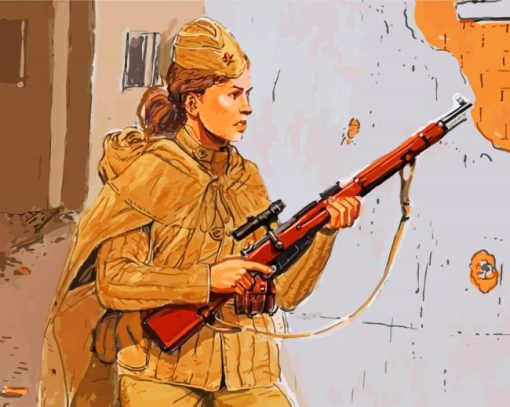 Sniper Soldier Woman Diamond Painting