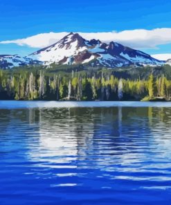 Snowy Mountain Forest Diamond Painting