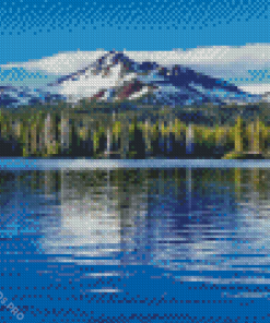 Snowy Mountain Forest Diamond Painting