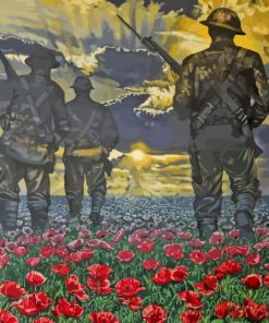 Soldiers And Poppies Diamond Painting