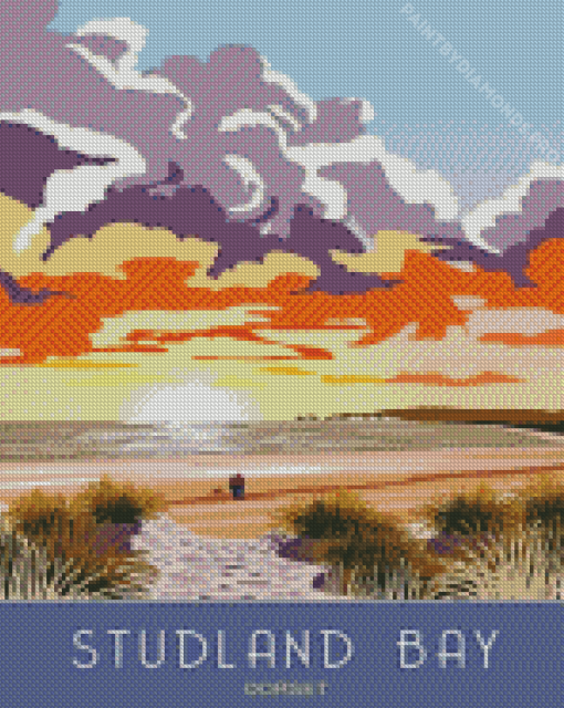 Studland Beach Poster Diamond Painting