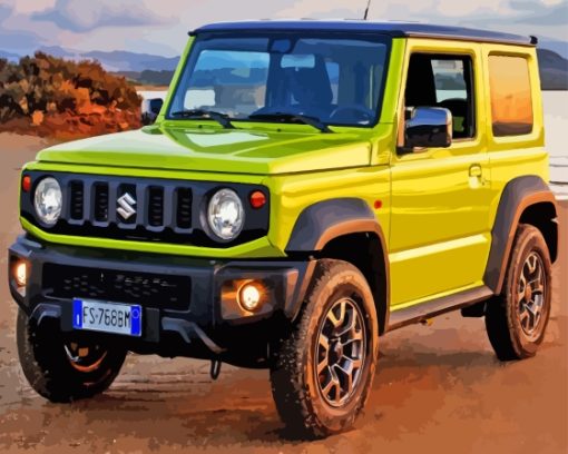 Suzuki Jimny At Beach Diamond Painting