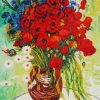 Vase With Cornflowers and Poppies Diamond Painting