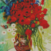 Vase With Cornflowers and Poppies Diamond Painting