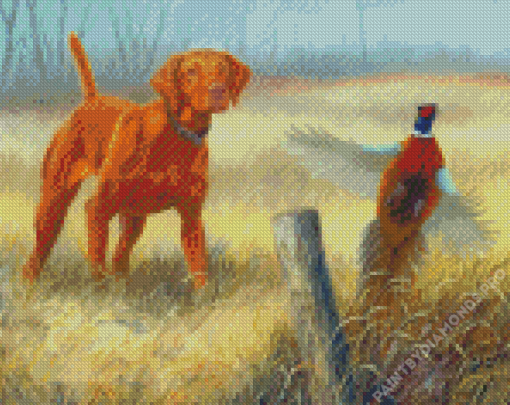 Vizsla Dog Hunting Diamond Painting