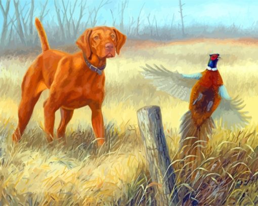 Vizsla Dog Hunting Diamond Painting