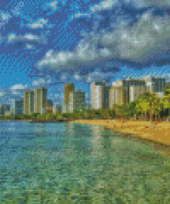 Waikiki Beach View Diamond Painting