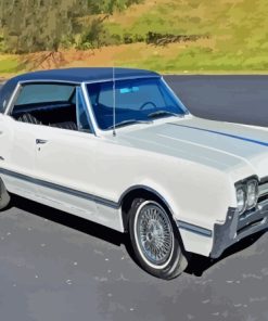 White Oldsmobile Cutlass Diamond Painting