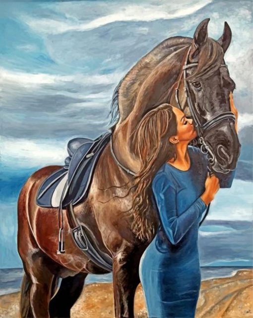 Woman And Horse Diamond Painting